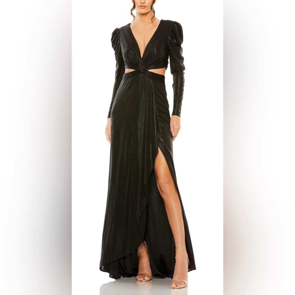 Mac Duggal 27060 Cutout Waist Metallic Dress Size 2 NWT